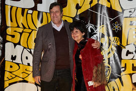 Ernesto Pimentel y Tecla Lumbreras en photocall. Inauguración de la 31ª edición de Fancine de la Universidad de Málaga. Cine Albéniz. Noviembre de 2021