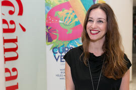 Maribel García Cantero en photocall. Curso "Transexualidad". Cursos de Verano de la Universidad de Málaga. Málaga. Julio de 2018