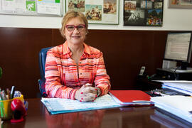 Retrato de Carmen Roberto Pérez, directora de la Escuela Infantil Francisca Luque. Campus de Teatinos. Mayo de 2014