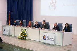 Mesa presidencial. Homenaje en recuerdo del profesor José María Troya. Salón de Actos de la Escuela Técnica Superior de Ingeniería Informática. Octubre de 2016