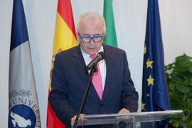 José Sánchez en la toma de posesión de Antonio Morales como Presidente del Consejo Social de la Universidad de Málaga. Abril de 2014
