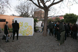 Demostración de arte callejero posterior a la inauguración de la sala de exposiciones "Espacio Cero" en el Contenedor Cultural. Campus de Teatinos. Abril de 2019