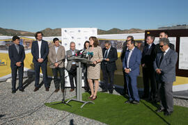 Intervención de Raquel Barco. Colocación de la primera piedra de la nueva Facultad de Psicología. Campus de Teatinos. Noviembre de 2017