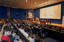 Conferencia de Pablo Hernández de Cos en la Facultad de Ciencias Económicas y Empresariales de la Universidad de Málaga. Paraninfo. Octubre de 2022