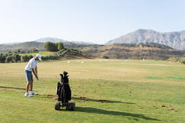 Entrenamiento durante el Campeonato Europeo de Golf Universitario. Antequera. Junio de 2019