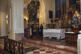 Pedro Adolfo Ramírez. Misa de Lunes Santo de la Cofradía de los Estudiantes. Iglesia de San Agustín. Abril de 2022