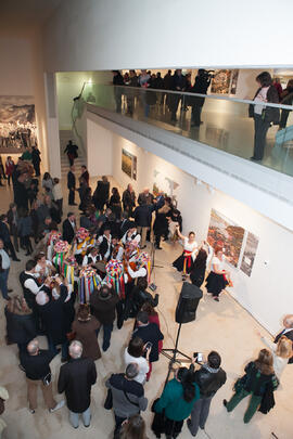 Panda de verdiales en la inauguración de la exposición "Paisajes Andaluces", de Eugenio Chicano. Museo del Patrimonio Municipal. Diciembre de 2016