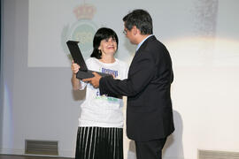 Entrega del premio Fomento del Deporte a Pablo Mansilla. Gala del Deporte Universitario 2018. Escuela Técnica Superior de Ingeniería de Telecomunicaciones. Junio de 2018