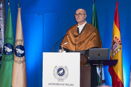 Discurso de Juan Manuel Romero. Investidura de Andrea Goldsmith como doctora "Honoris Causa" por la Escuela Técnica Superior de Ingeniería de Telecomunicación de la Universidad de Málaga. Paraninfo. Octubre de 2024