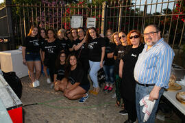 Foto de grupo previa al concierto de Dorantes. Cursos de Verano de la Universidad de Málaga. Ronda. Julio de 2018