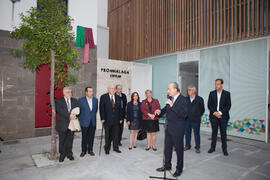 Intervención de Francisco de la Torre. Inauguración de la plaza Pintor Eugenio Chicano. Málaga. Noviembre de 2016