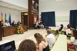 Actuación de Raquel Framit y Daniel Mora en la graduación de alumnos del CIE-UMA el Día del Español. Centro Internacional de Español de la Universidad de Málaga. Junio de 2016