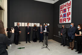 Intervención de Jihoon Oh. Inauguración de la exposición "Why not Korea?". Edificio del Rectorado de la Universidad de Málaga. Enero de 2022