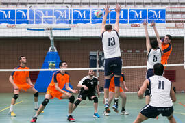 Partido masculino Universidad de Málaga - Universidad de Vigo. Campeonato de España Universitario de Voleibol. Complejo Polideportivo Universitario. Abril de 2018