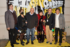 Foto de grupo en photocall. Inauguración de la 31ª edición de Fancine de la Universidad de Málaga. Cine Albéniz. Noviembre de 2021