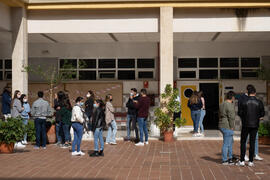 Patio de la Facultad de Derecho de la Universidad de Málaga. Campus de Teatinos. Octubre de 2020