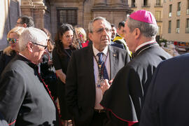 José Ángel Narváez. Acto de la Hermandad de los Estudiantes en la Catedral. Plaza del Obispo, Málaga. Marzo de 2018