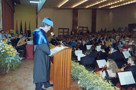 Investidura como Doctor "Honoris Causa" de D. Federico Mayor Zaragoza por la Universidad de Málaga. Paraninfo. Octubre de 1996