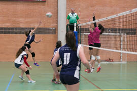 Partido femenino Universidad de Málaga - Universidad de A Coruña. Campeonato de España Universitario de Voleibol. Complejo Polideportivo Universitario. Abril de 2018