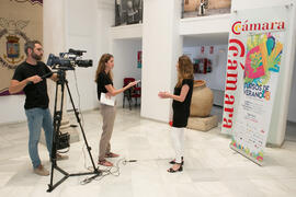 Entrevista a Maribel García Cantero en photocall. Curso "Transexualidad". Cursos de Verano de la Universidad de Málaga. Málaga. Julio de 2018