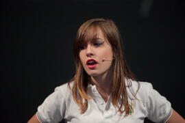 Sara Garrido. Ensayos para la Gala Inaugural de la XXIV edición de Fancine de la Universidad de Málaga. Teatro Cervantes. Noviembre de 2014