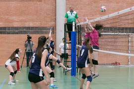 Partido femenino Universidad de Málaga - Universidad de A Coruña. Campeonato de España Universitario de Voleibol. Complejo Polideportivo Universitario. Abril de 2018
