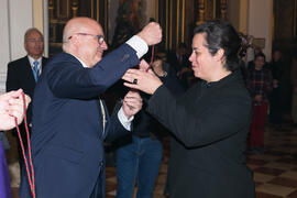Entrega de medallas de la Cofradía de los Estudiantes. Misa de Lunes Santo. Iglesia de San Agustín. Marzo de 2018