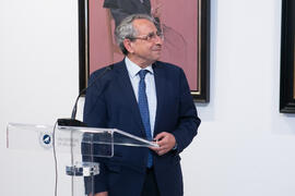 José Ángel Narváez. Presentación del cuadro de la rectora Adelaida de la Calle en la Galería de Rectores de la Universidad de Málaga. Edificio del Rectorado. Marzo de 2019