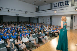 Actuación de la soprano Ascensión Padilla. Graduación y clausura del curso del Aula de Mayores de la Universidad de Málaga. Campus de Teatinos. Junio de 2018