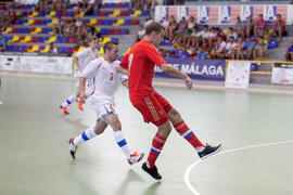 Partido Rusia contra República Checa. 14º Campeonato del Mundo Universitario de Fútbol Sala 2014 (FUTSAL). Antequera. Julio de 2014