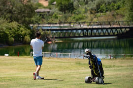 Jugada en el Campeonato Europeo de Golf Universitario. Antequera. Junio de 2019