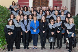 Coro Oficial de la Universidad de Málaga tras la misa de Lunes Santo. Iglesia de San Agustín. Marzo de 2015