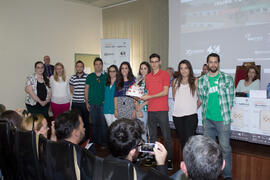 Estudiantes finalistas. Jornada de clausura del I Concurso de Creación de Empresas. Facultad de Ciencias Económicas y Empresariales. Málaga. Mayo de 2015