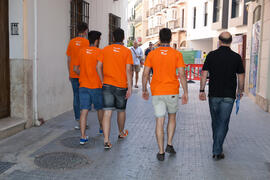Visita guiada por el centro histórico. Olimpiada Española de Economía, Fase Nacional. Calle Nosquera. Málaga. Junio de 2015