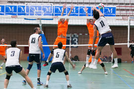 Partido masculino Universidad de Málaga - Universidad de Vigo. Campeonato de España Universitario de Voleibol. Complejo Polideportivo Universitario. Abril de 2018
