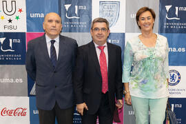 Grupo de autoridades. Gala del Deporte Universitario. Escuela Técnica Superior de Ingeniería de Telecomunicaciones. Junio de 2015