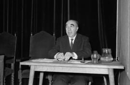 José Camón Aznar en la conferencia inaugural del curso para extranjeros. Casa de la Cultura. Málaga. Enero de 1963