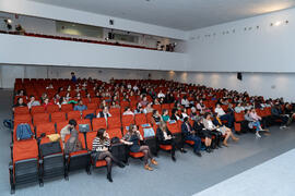 Público asistente. "Dialogando" con Ousman Umar. Facultad de Estudios Sociales y del Trabajo. Marzo de 2020
