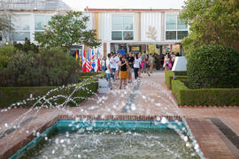 Llegada a la fiesta de bienvenida a los alumnos de intercambio internacional de la Universidad de Málaga. Jardín botánico. Octubre de 2016