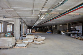 Obras en el interior del nuevo Pabellón de Gobierno. Campus de Teatinos. Abril de 2021