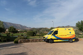 Ambulancia en las instalaciones de Antequera Golf. Campeonato Europeo de Golf Universitario. Antequera. Junio de 2019