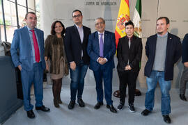 Foto de grupo. Toma de posesión de D. José Ángel Narváez Bueno como Rector de la Universidad de Málaga. Palacio de San Telmo, Sevilla. Enero de 2020