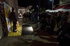 Medios de comunicación frente al photocall. Inauguración de la 31ª edición de Fancine de la Universidad de Málaga. Cine Albéniz. Noviembre de 2021