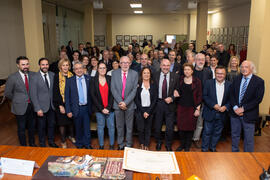 Foto de grupo. Nombramiento de José Sánchez Maldonado como Alumno de Honor de la Facultad de Ciencias Económicas y Empresariales. Facultad de Ciencias Económicas y Empresariales. Diciembre de 2019