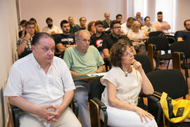 Manuel Ruiz Romero asiste a la conferencia "La economía andaluza desde la Asamblea de Ronda". Curso "Un siglo de la Asamblea de Ronda". Cursos de Verano de la Universidad de Málaga. Ronda. Julio de 2018