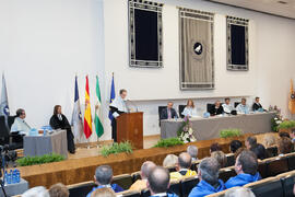 Investidura como Doctor "Honoris Causa" de Antonio Soler por la Facultad de Filosofía y Letras de la Universidad de Málaga. Paraninfo. Junio de 2016