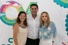 Fernando Hierro, Elsa Álvarez y María Jesús Fernández. Curso "Comunicación deportiva". Cursos de Verano de la Universidad de Málaga. Vélez-Málaga. Julio de 2019