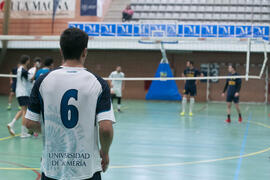Partido UCAM - Universidad de Almería. Campeonato de España Universitario de Voleibol. Complejo Polideportivo Universitario. Abril de 2018