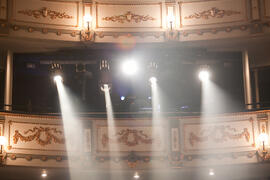 Cabina de iluminación. Ensayos para la Gala Inaugural de la XXIV edición de Fancine de la Universidad de Málaga. Teatro Cervantes. Noviembre de 2014