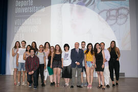 Homenaje a los voluntarios deportivos de la Universidad de Málaga. Gala del Deporte Universitario 2018. Escuela Técnica Superior de Ingeniería de Telecomunicaciones. Junio de 2018